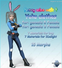 兔子套装可爱俏皮姿势少女3D模型