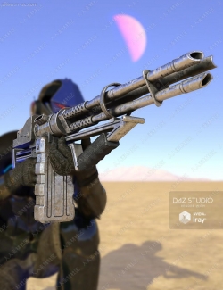 数字瞄准镜现代三管突击步枪3D模型