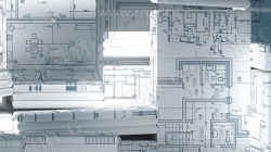 电气图纸样式立体建筑LOGO动画演绎AE模板