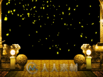 金色大气花瓣飘落路灯浪漫高端婚礼LED大屏幕高清背景视频素材