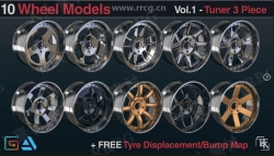 10组高精度汽车轮毂钢圈3D模型合集