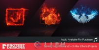 燃烧色彩火焰Logo演绎动画AE模板 Videohive Burning Logo Reveal v2 9588433
