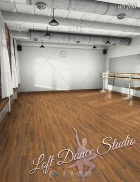 完整的现代舞蹈室场景环境3D模型合辑