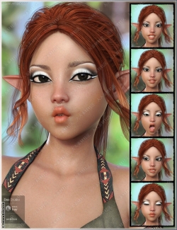 可爱精灵女孩超多组表情3D模型