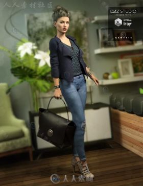 女性高档职业服装和手提包3D模型合辑