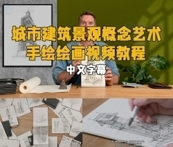 【中文字幕】城市建筑景观概念艺术手绘绘画视频教程