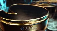 大气的金色360度文字标志LOGO演绎AE模板 Crystal Gold Logo
