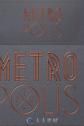 摩登都市风格文字特效PSD模板Metropolis-Text-Effect
