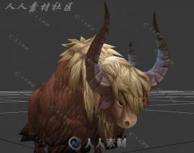 西藏可爱的小牦牛3D模型