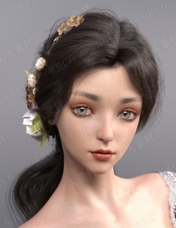 鲜花装饰女性清新高雅发饰3D模型合集