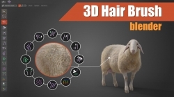 3D Hair Brush强大毛发制作工具Blender插件V4.1版