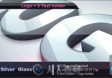 玻璃质感标题动画Logo演绎AE模板 Videohive Silver Glass Logo 2034598