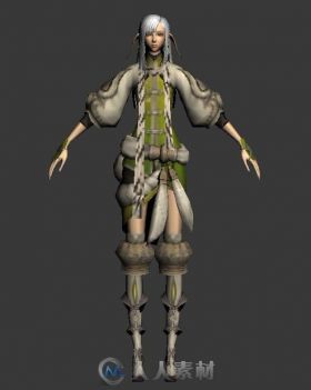 《剑灵》坤族女性角色四件套装3D模型