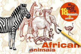 非洲动物主题AI模板African animals