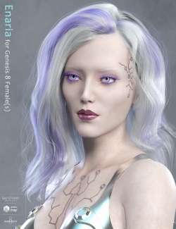 科幻未来人物角色苍白皮肤金属妆容3D模型