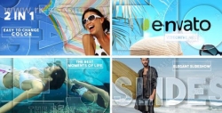 巨大透明文字度假海滩宣传推广幻灯片视频AE模版