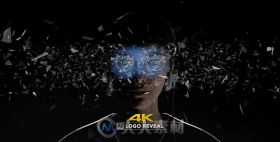 创意科技VR眼镜展示虚拟现实标志LOGO演绎AE模板Videohive Virtual Reality 4K Log...