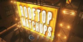 超酷动态三维屋顶广告牌展示体育运动开场视频包装AE模板Videohiv Rooftop Matchup...