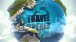 环球旅行写真相册3D地球旋转效果LOGO动画演绎AE模板