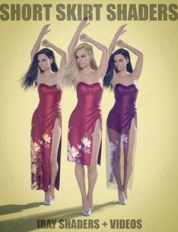 花卉图案女性凉爽夏季旗袍不同长度裙装3D模型合集