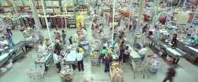 国外大型超市购物的人群高清实拍视频素材