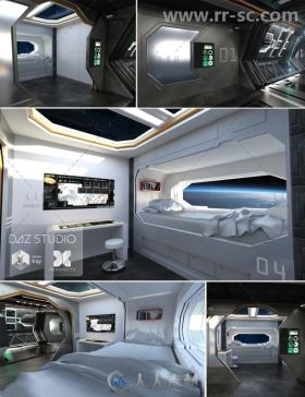 宇宙飞船船员室场景环境3D模型合辑