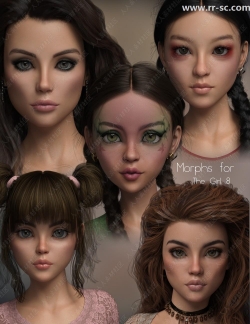 12种可爱女生精致发型妆容3D模型