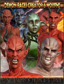 208组恶魔种族生物男性女性头部身体3D模型