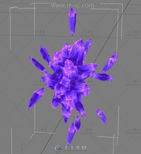 精美魔幻紫色水晶3D模型