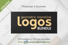 几何束缚LOGO展示AI模板Geometric Logos Bundle