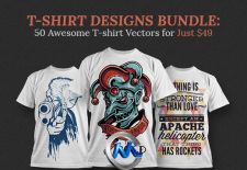 超酷T恤设计矢量图合辑 Inky's T-shirt Designs Bundle 50 Awesome T-shirt Vectors