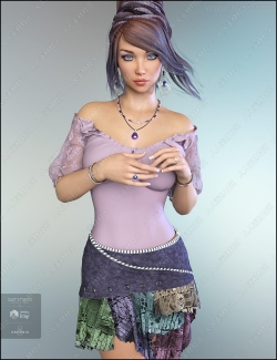 新波西米亚风格精致女孩3D模型