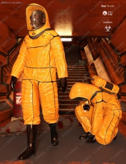 丧尸生化危机防护服装及姿势场景3D模型