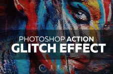 图像故障视觉特效PS动作Glitch Effect - Photoshop Action
