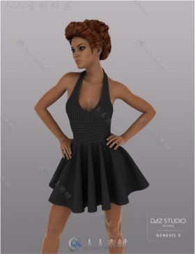 女性美丽的裙子和时装模特姿势3D模型合辑