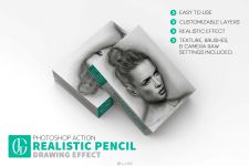 超真实铅笔人物肖像素描ps动作Realistic Pencil Drawing Effect