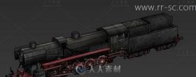 一个蒸汽火车头游戏3D模型