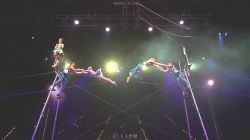 精彩的马戏团杂技表演高空艺术宣传片视频素材