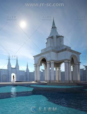 高大壮阔的360度寺庙场景环境3D模型合辑