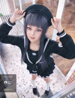 日本女学生制服服装3D模型合集