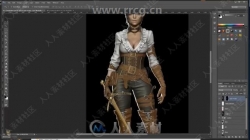 Zbrush游戏女性剑士角色雕刻制作完整流程视频教程