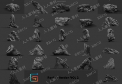 14组高精度岩石3D模型与PBR贴图合集