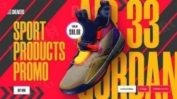 时尚品牌运动鞋产品海报宣传展示动画AE模板