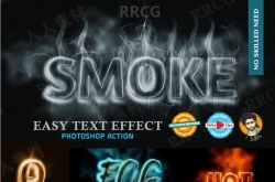 逼真烟雾围绕梦幻效果文字艺术图像处理特效PS动作