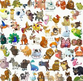 手游《农场英雄传奇》可爱动物美术UI场景图标素材