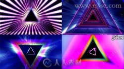 超炫紫色三角棱镜射线背景氛围视频素材