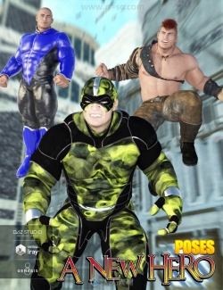 多组生动形象英雄不同武斗姿势男性角色3D模型合集