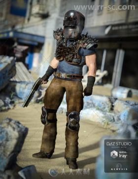 恐怖男性战士蒸汽朋克风格装备3D模型合辑
