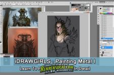 《游戏角色金属装甲盔甲数字绘画教程》iDRAWGiRLS Painting Metal I Learn To Pain...