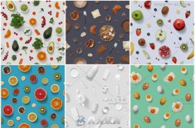 10款完美独特的食物图案艺术特效PS动作
